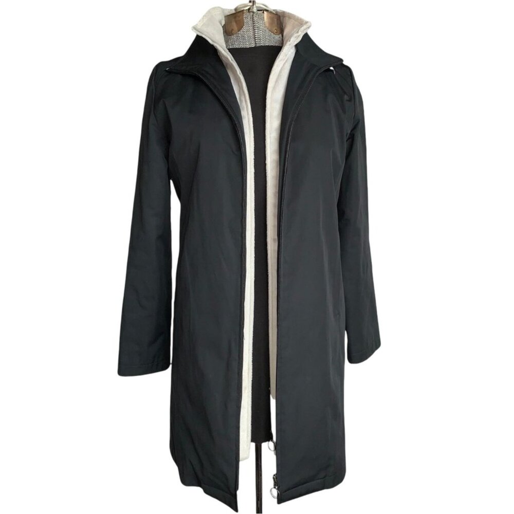 Weatherproof Womens Black Double Zip Warm Winter Jacket Quilted Lining, size S